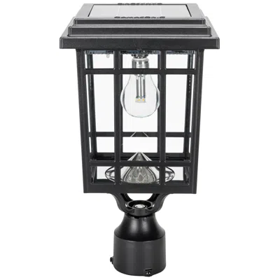 Gama Sonic Grand Prairie Black Solar Led Dusk To Dawn Outdoor Light