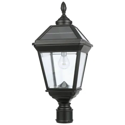 Gama Sonic Imperial Bulb 24 1/4"h Black Solar Led Outdoor Post Light
