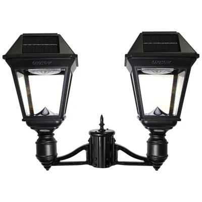 Gama Sonic Imperial Iii 21 1/2" High Black Led Solar Double Post Light