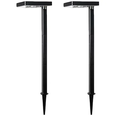 Gama Sonic Kelin 26 3/4"h Black Led Solar Outdoor Path Lights Set Of 2
