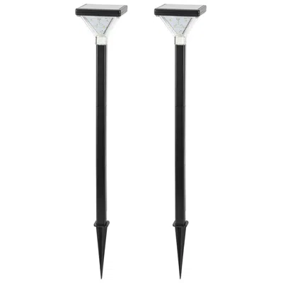 Gama Sonic Luxor 22 3/4" High Black Solar Led Path Light Set Of 2