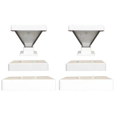 Gama Sonic Luxor White Solar Led Post Cap Lights Set Of 2