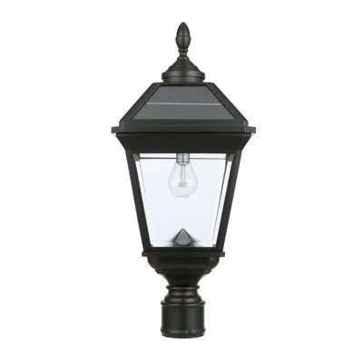Gama Sonic Mchugh 180 Lumens Solar Powered Lantern Head Solar Post Light In Matte Black