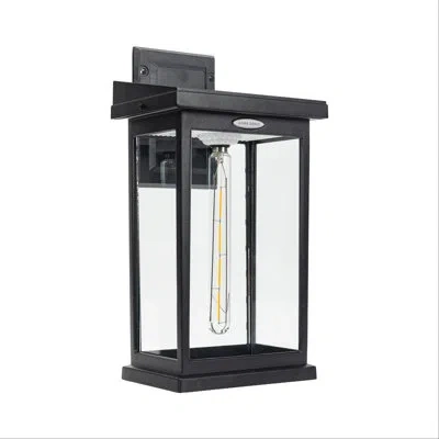 Gama Sonic Modern Farmhouse Solar Wall Light In Matte Black