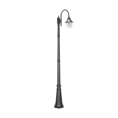 Gama Sonic Orion Black 1-light 94.63'' H Solar Powered Lamp Post (full) In Matte Black