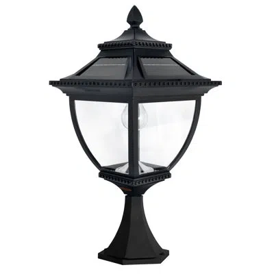Gama Sonic Pagoda Bulb Pagoda Outdoor Solar 3 In Fitter, Pier And Wall Outdoor Lighting In Black