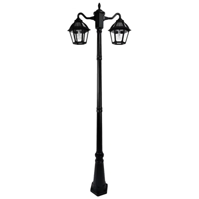 Gama Sonic Polaris 92" High Black Dusk To Dawn Led 2-light Lamp Post