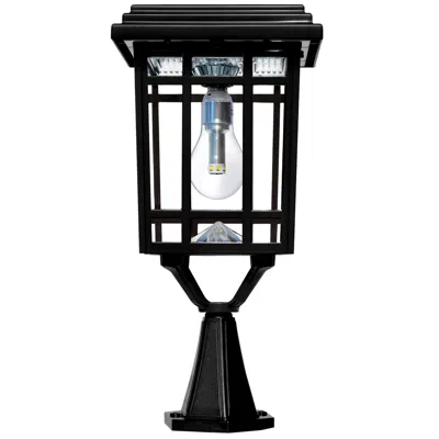 Gama Sonic Prairie 14" High Black Finish Solar Powered Led Outdoor Post Light