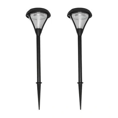 Gama Sonic Premier Pathway Lights 50 Lumens Solar Powered Dual Led Pathway Light 2-pack In Matte Black;powder Coated Finish