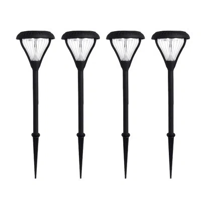 Gama Sonic Premier Solar Outdoor Pathway Light In Matte Black;powder Coated Finish