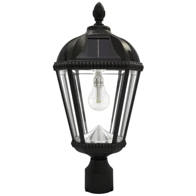 Gama Sonic Royal Bulb 18" High Black Solar Led Outdoor Post Light
