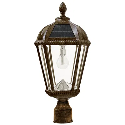 Gama Sonic Royal Bulb 18" High Bronze Solar Led Outdoor Post Light