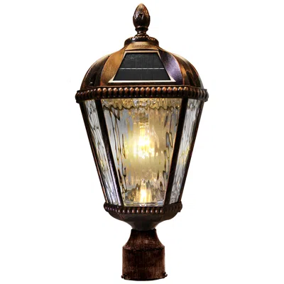 Gama Sonic Royal Bulb 18"h Brushed Bronze Solar Led Outdoor Post Light