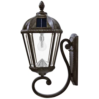 Gama Sonic Royal Bulb 21" High Bronze Solar Led Outdoor Wall Light