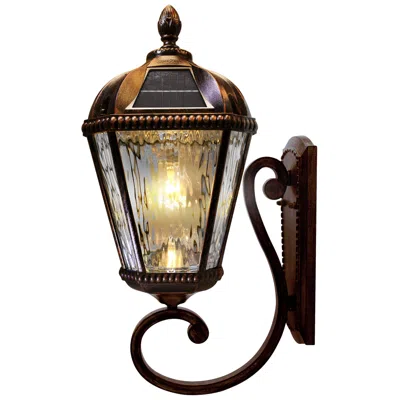 Gama Sonic Royal Bulb 21"h Brushed Bronze Solar Led Outdoor Wall Light