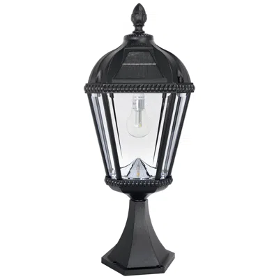 Gama Sonic Royal Bulb 23" High Black Solar Led Pier Mount Light