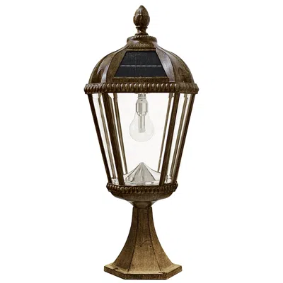 Gama Sonic Royal Bulb 23"h Weathered Bronze Solar Led Pier Mount Light