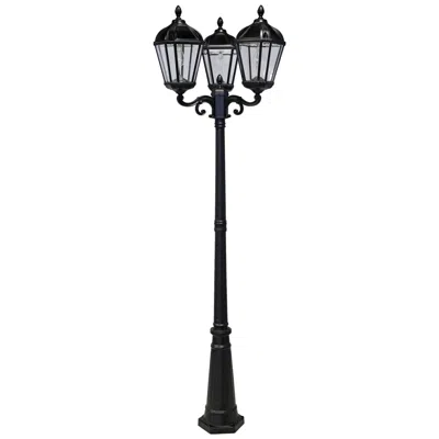 Gama Sonic Royal Bulb Triple Head Lamp Post Black
