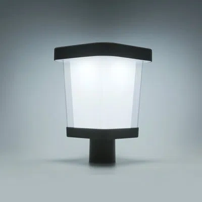 Gama Sonic Solar Post Light With 3" Fitter In Matte Black;powder Coated Finish