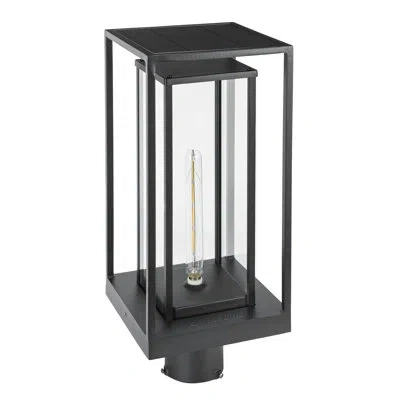 Gama Sonic Solar Post Light With 3" Fitter In Black