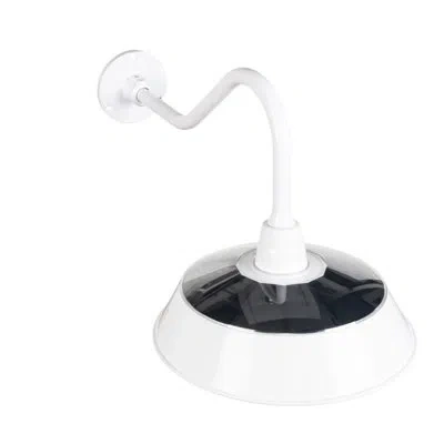 Gama Sonic Solar Powered Galvanized Modern Farmhouse Barn Light In White