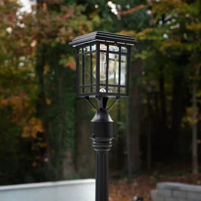 Gama Sonic Solar Powered Wall, Pier And 3in Fitter Outdoor Light In Black
