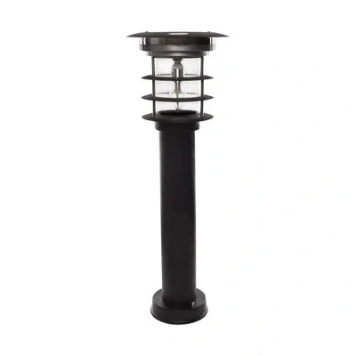 Gama Sonic Stainless Steel Bollard Solar Powered Stainless Steel Bollard Light In Black