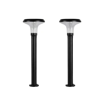 Gama Sonic Vantage Solar Commercial Graded Black Led Pathway Bollard Light - 2 Pack In Matte Black