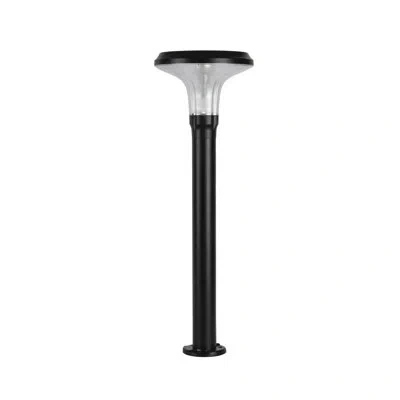 Gama Sonic Vantage Solar Commercial Graded Black Warm White Led Pathway Bollard Light In Matte Black;powder Coated Finish