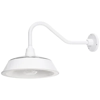 Gama Sonic White Solar Barn Light With Led Bulb