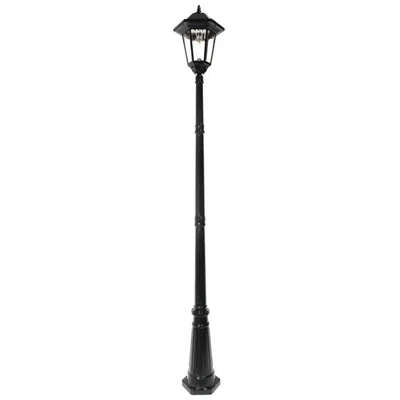 Gama Sonic Windsor 96" High Black Solar Led Outdoor Post Light W/ Base