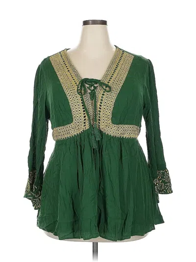 Pre-owned Game Of Thrones 3/4 Sleeve Blouse In Green