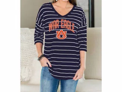 Gameday Couture Auburn University Fall In Line Tunic In Navy In Multi