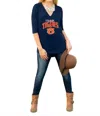Gameday Couture Auburn University Weekender Top In Navy In Blue