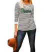 GAMEDAY COUTURE BAYLOR UNIVERSITY SIDE BUTTON APPLIQUE TUNIC IN WHITE/BLACK