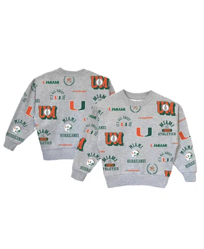 Gameday Couture Kids' Big Girls Gray Miami Hurricanes Always On Repeat Pullover Sweatshirt In Multi