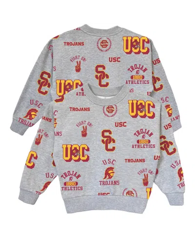 Gameday Couture Kids' Big Girls Gray Usc Trojans Always On Repeat Pullover Sweatshirt