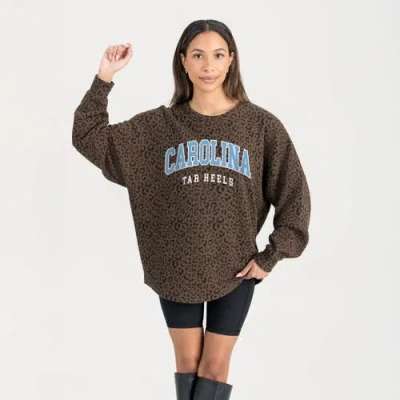 Gameday Couture Brown North Carolina Tar Heels Leopard Oversized Sweatshirt