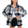 Gameday Couture Women's Gray/white Clemson Tigers End Zone Game Flannel Button-up Shirt In Gray