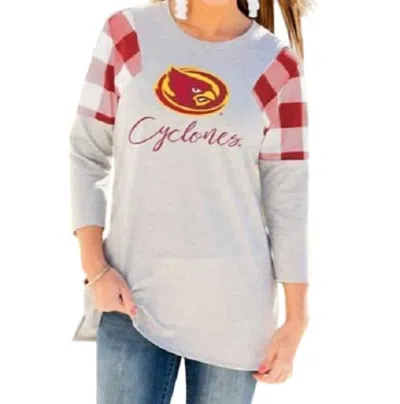 Gameday Couture Iowa State University Get In Check Tunic In Grey/red In Gray