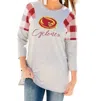 GAMEDAY COUTURE IOWA STATE UNIVERSITY GET IN CHECK TUNIC IN GREY/RED