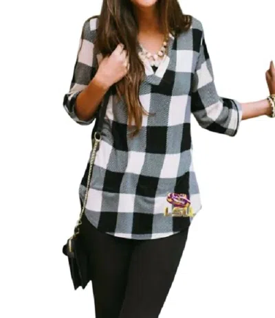 Gameday Couture Lsu Plaid Tunic In Black/white In Multi