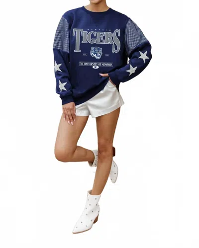 Gameday Couture Memphis Tigers Shining Spirit Crewneck Sweatshirt In Navy