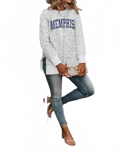 Gameday Couture Memphis Tigers Side Slit Pullover Top In Leopard