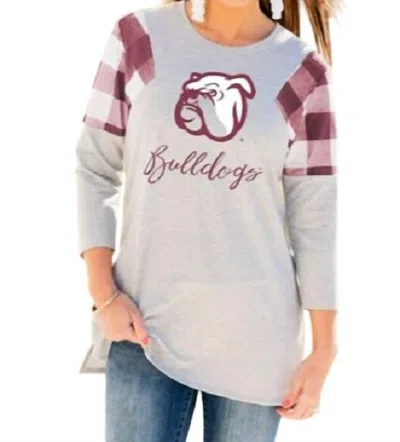 Gameday Couture Mississippi State University Get In Check Tunic In Grey/red In Gray