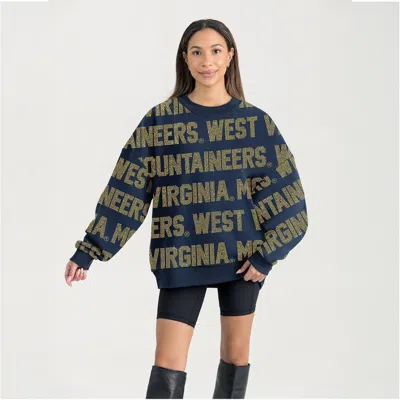 Gameday Couture Navy West Virginia Mountaineers Oversized Hype Era Sweatshirt