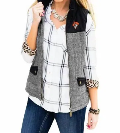 GAMEDAY COUTURE OKLAHOMA STATE UNIVERSITY VEST IN GREY