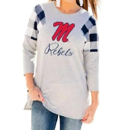 Gameday Couture Ole Miss Get In Check Tunic In Grey/navy In Gray