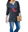 Gameday Couture Ole Miss You'll Be Back Tunic In Charcoal In Pink