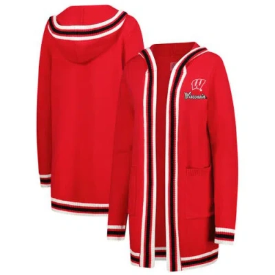 Gameday Couture Red Wisconsin Badgers Tri-blend Rounded Stripe Cardigan